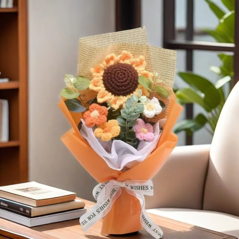 Handmade Crochet Sunflower Bouquet