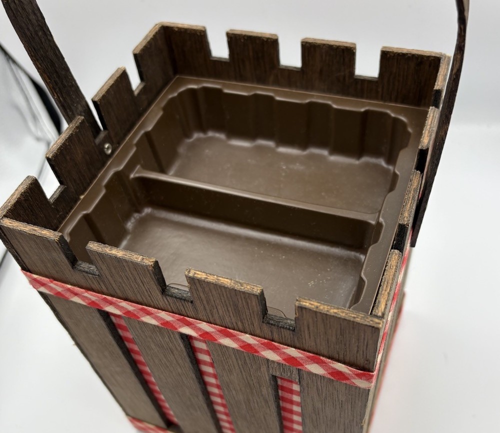 Unique Vintage Sewing Box Red Gingham And Wood
