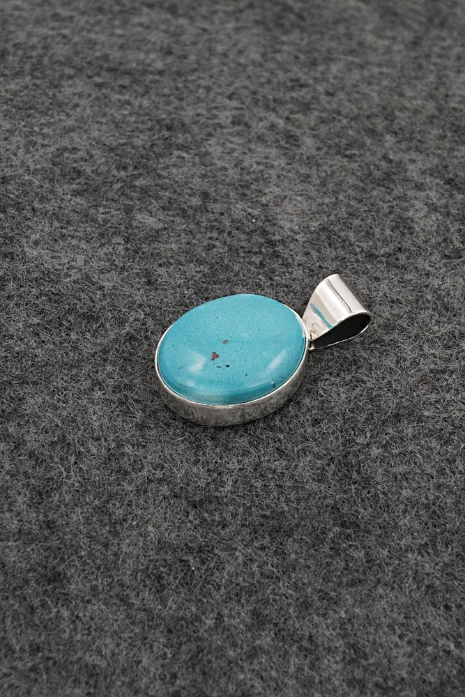 Turquoise & Sterling Silver Pendant - Eugene Gruber