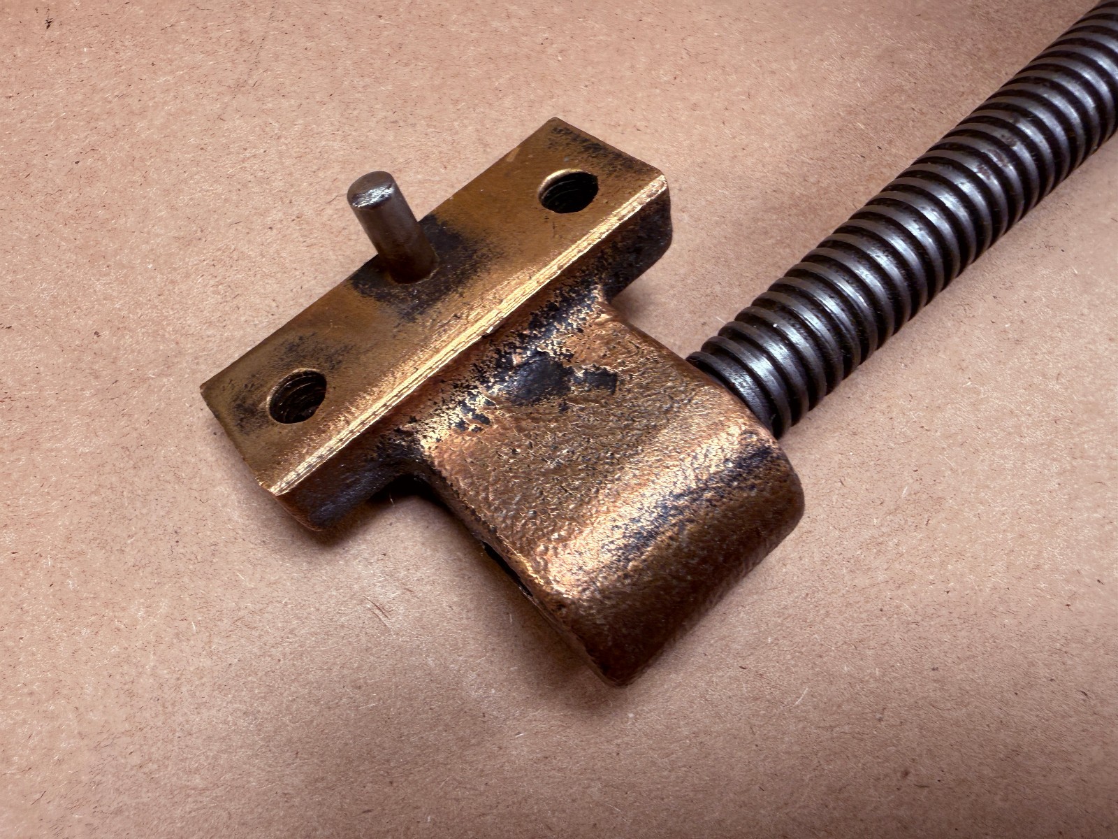 Vintatge Horizontal Milling Saddle Cross Slide Leadscrew Brass Nut + Knob