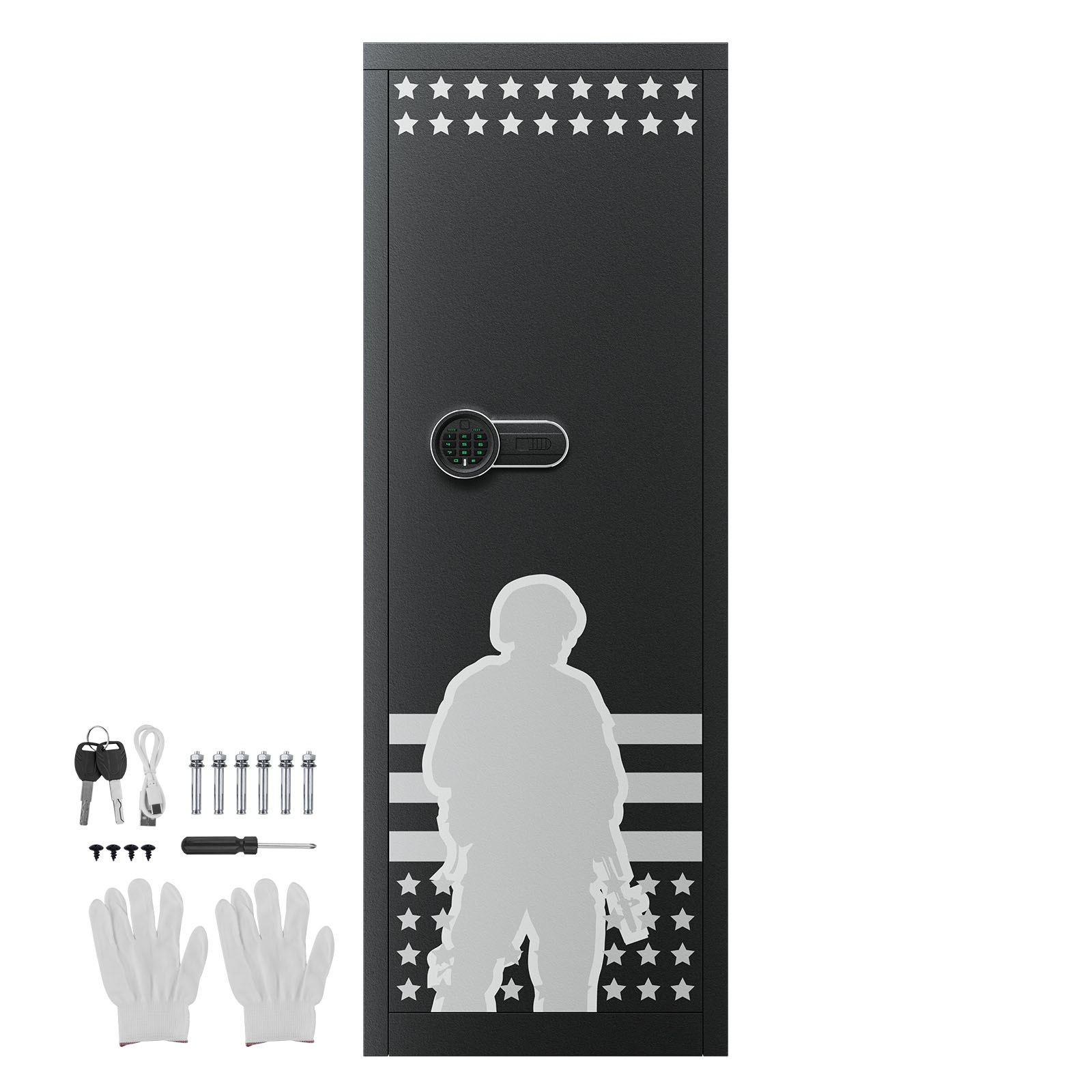 Uimoso 10-12 Gun Safe Long Gun Cabinet for Rifles & Pistols Key & Password Lock