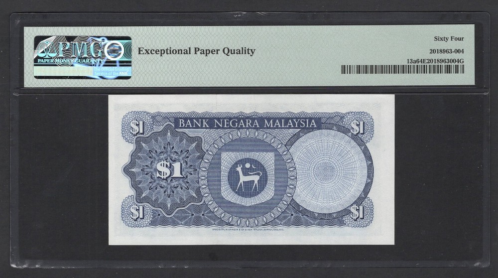 Malaysia One Ringgit ND(1976) P13a Uncirculated Grade 64