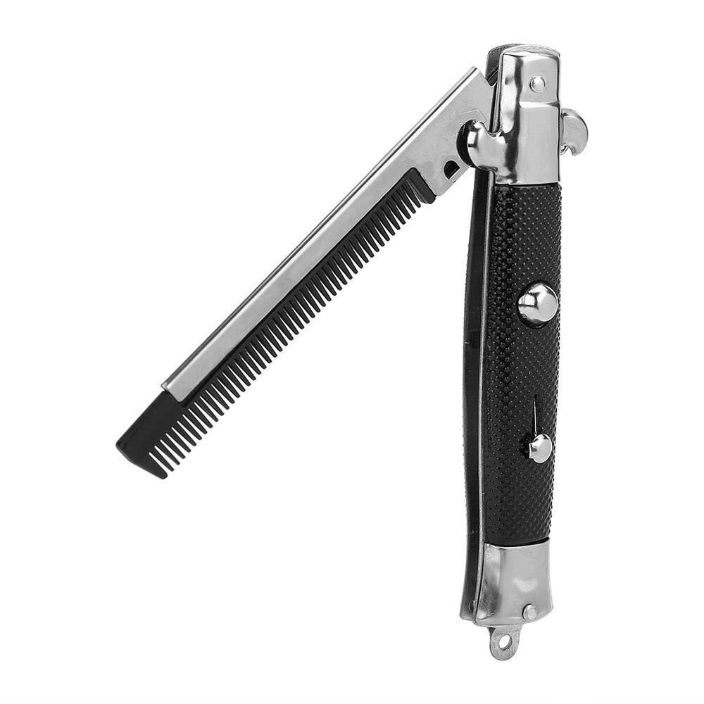 SWITCHBLADE COMB (NOT a Knife) Push Button Automatic Pocket Hair Brush 9"