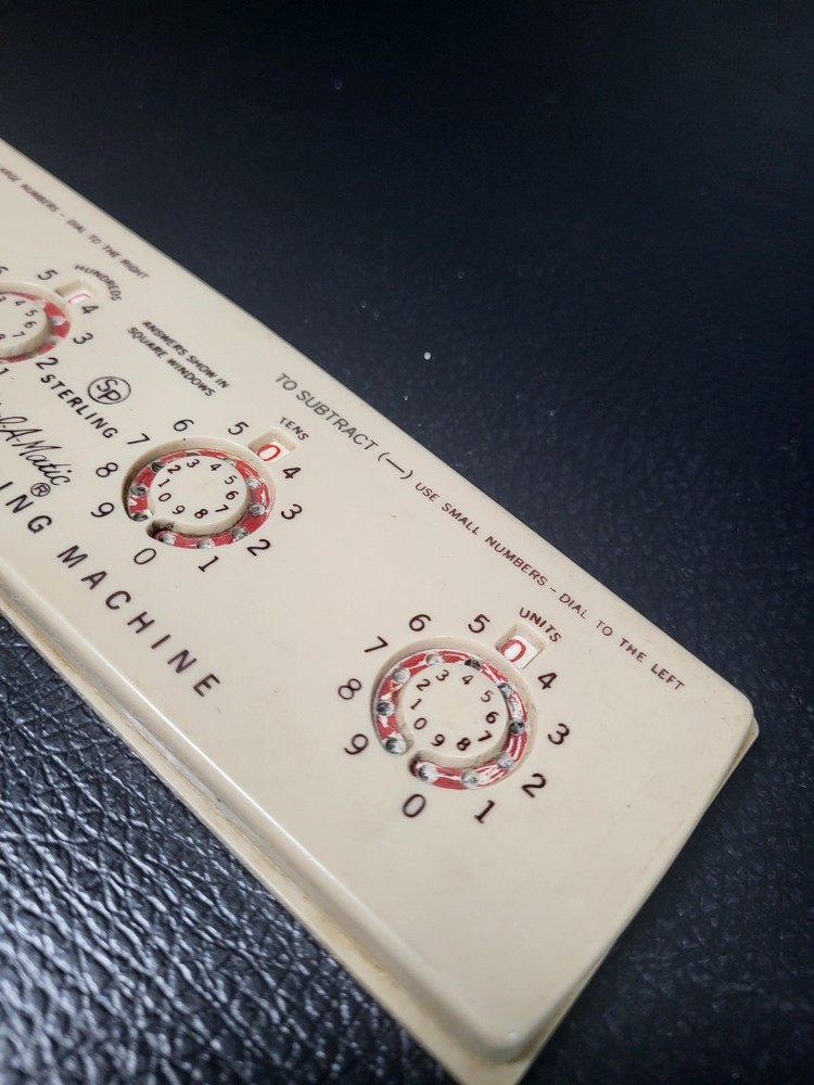 Vintage Sterling Dial A Matic Adding Machine Old Math Calculator