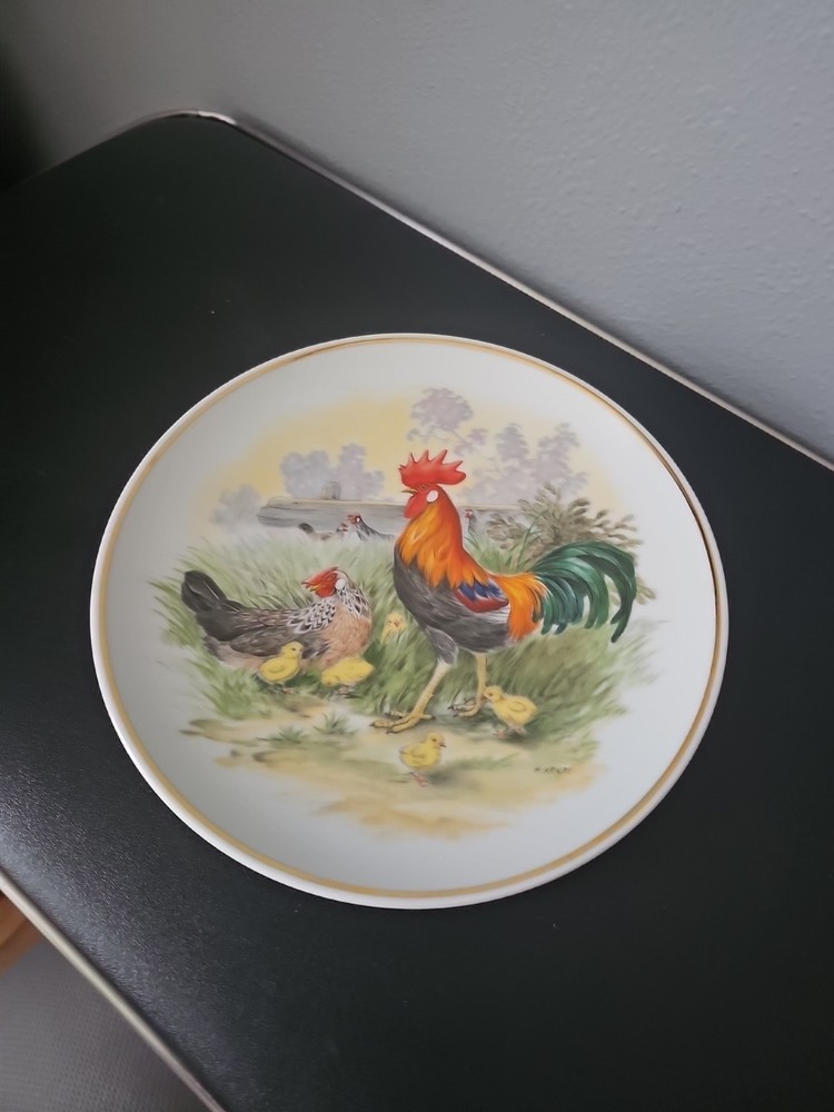 Ceramic Hen Rooster Decorative Plate