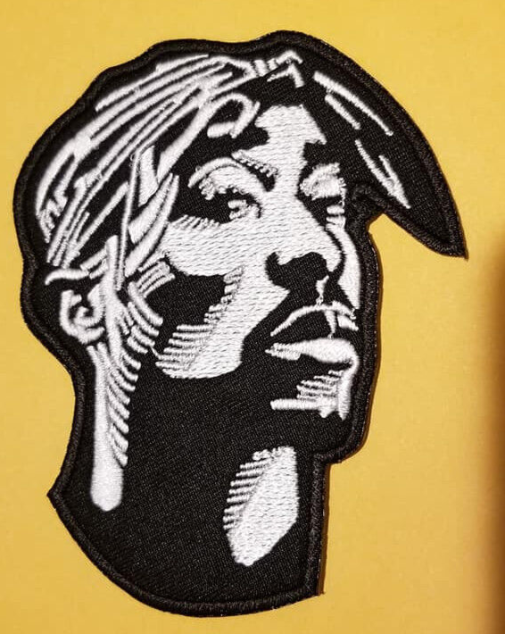 Tupac Shakur Embroidered Patch approx 2.75X3.5"