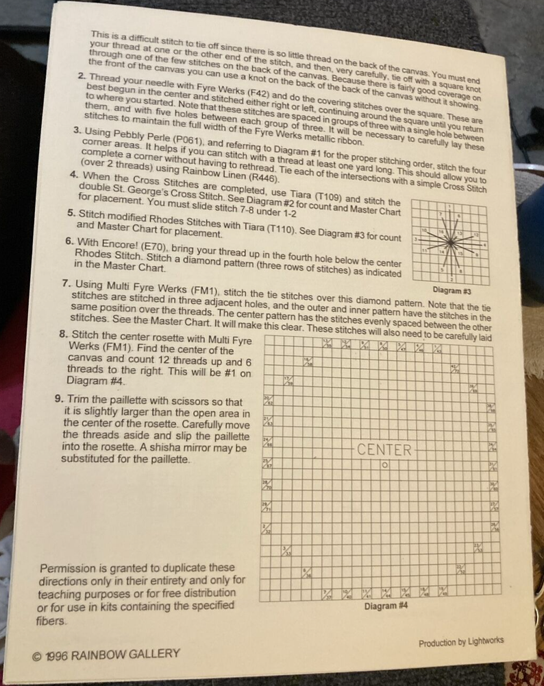 Vtg Rare Rainbow Gallery Voltaire Needlepoint 1996 Pattern only