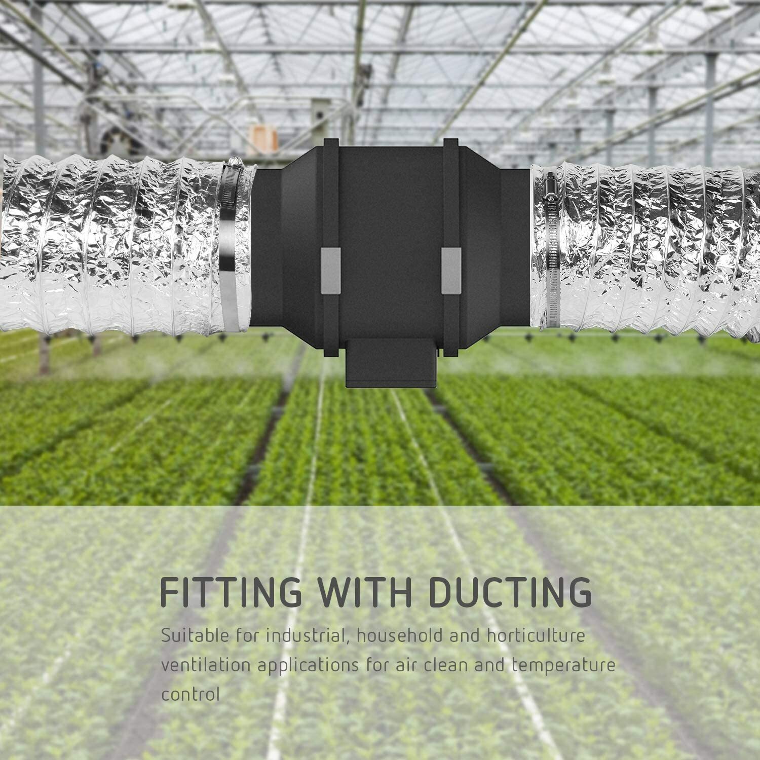 VIVOSUN 4/6/8in Air Filtration Kit,Carbon Filter+Inline Fan+Ducting Speed Contro