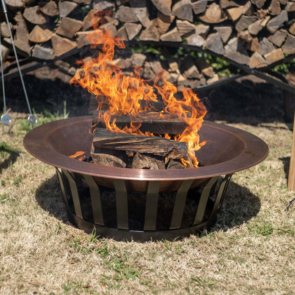 Ash & Ember 40" Copper Outdoor Fire Pit with Solid Steel Base