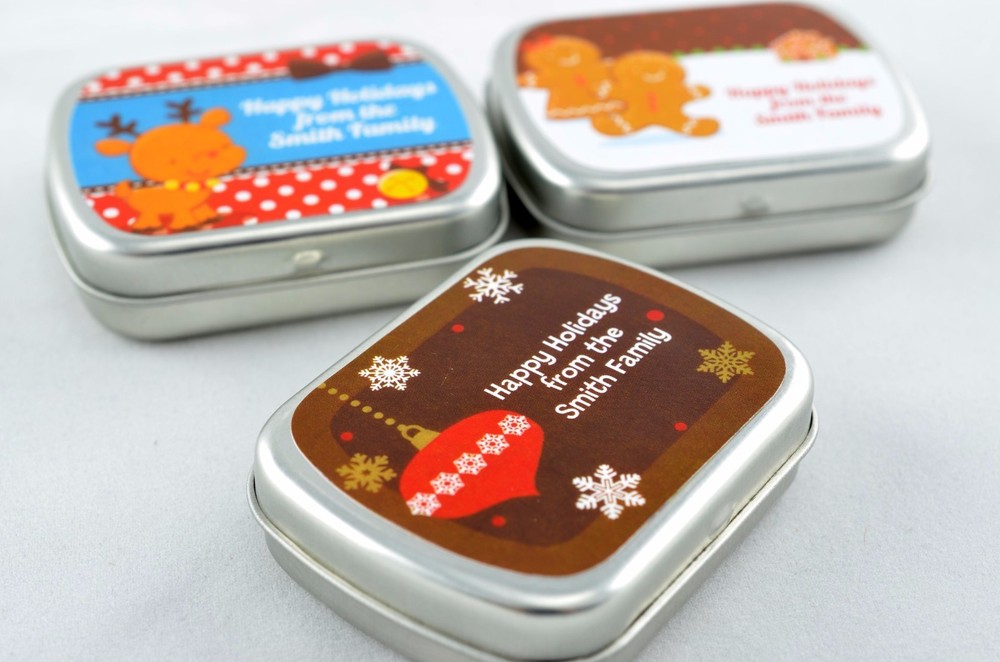 Mistletoe Personalized Christmas Round Sticker Labels - 7 sizes avaiable