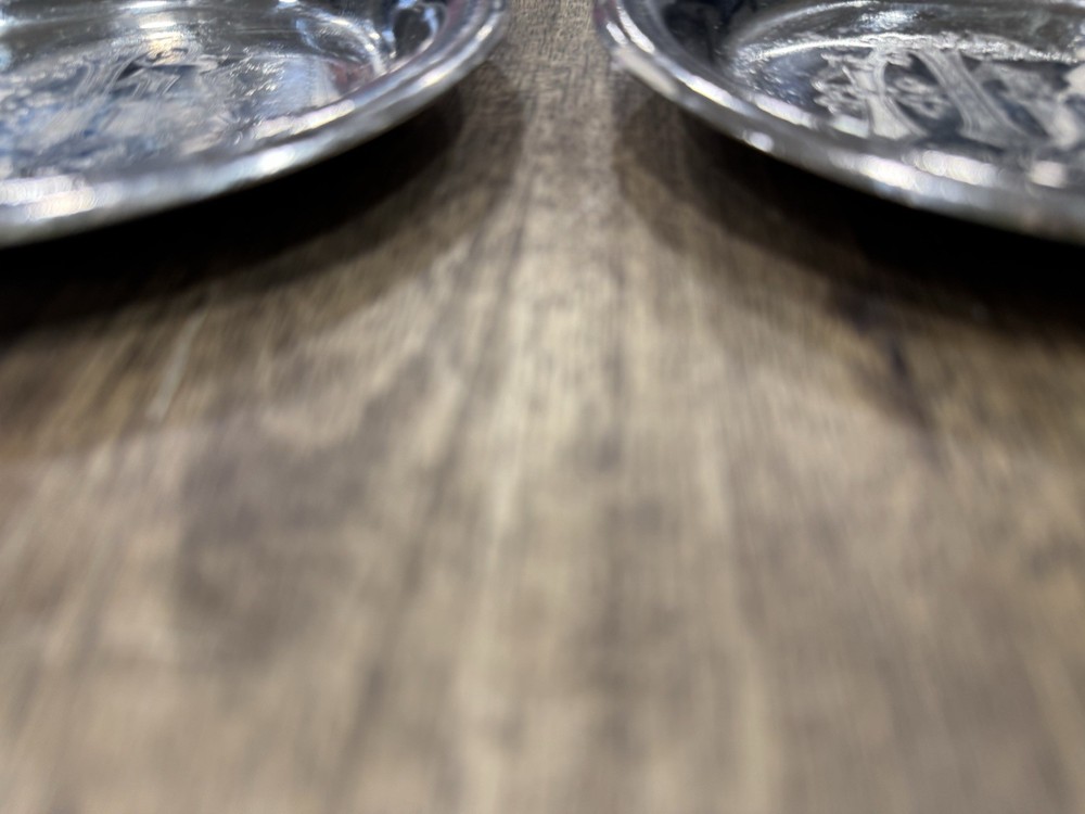 2 Eucharistic Serving Plate Small Silver Plated