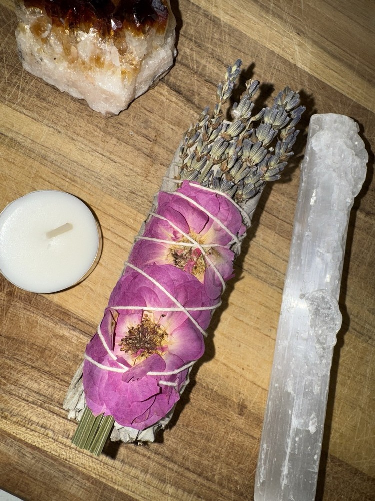Sage Bundle with Dried Flowers