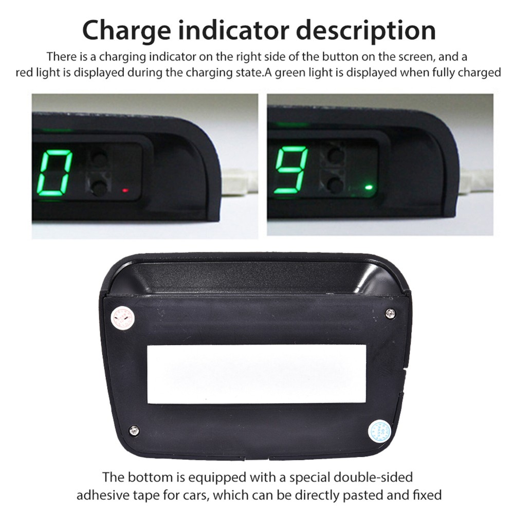 Car Clock Thermometer Digital Watch Solar Powered Dashboard Wide Viewing Angle
