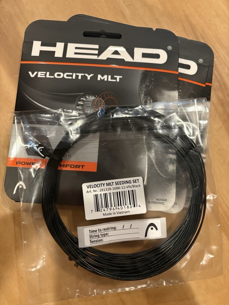 Head Velocity MLT 16/1.30 String Black- 4 Sets