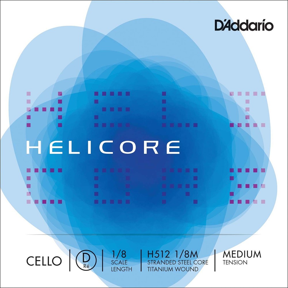 Helicore 1/8 Cello D String - titanium/steel: Medium