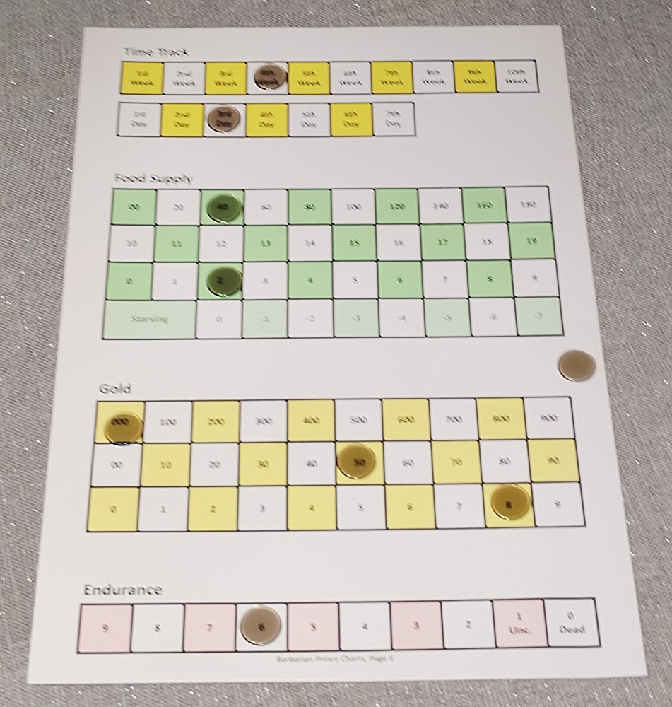 *NEW* Barbarian Prince, Solo, complete game, A3 map+rules 35+reference 6 pages.