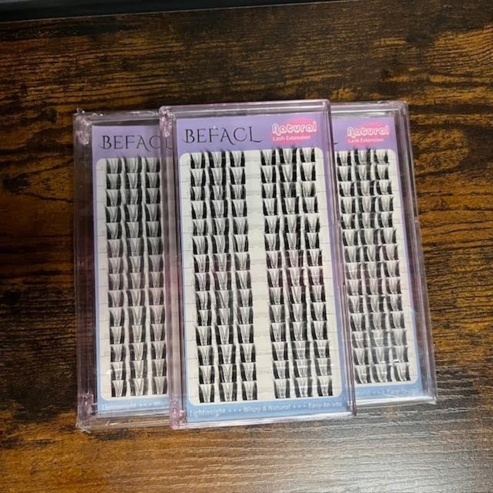 3PC Bundle Befacl Natural Lash Extensions Lightweight Easy to Use Eyelashes