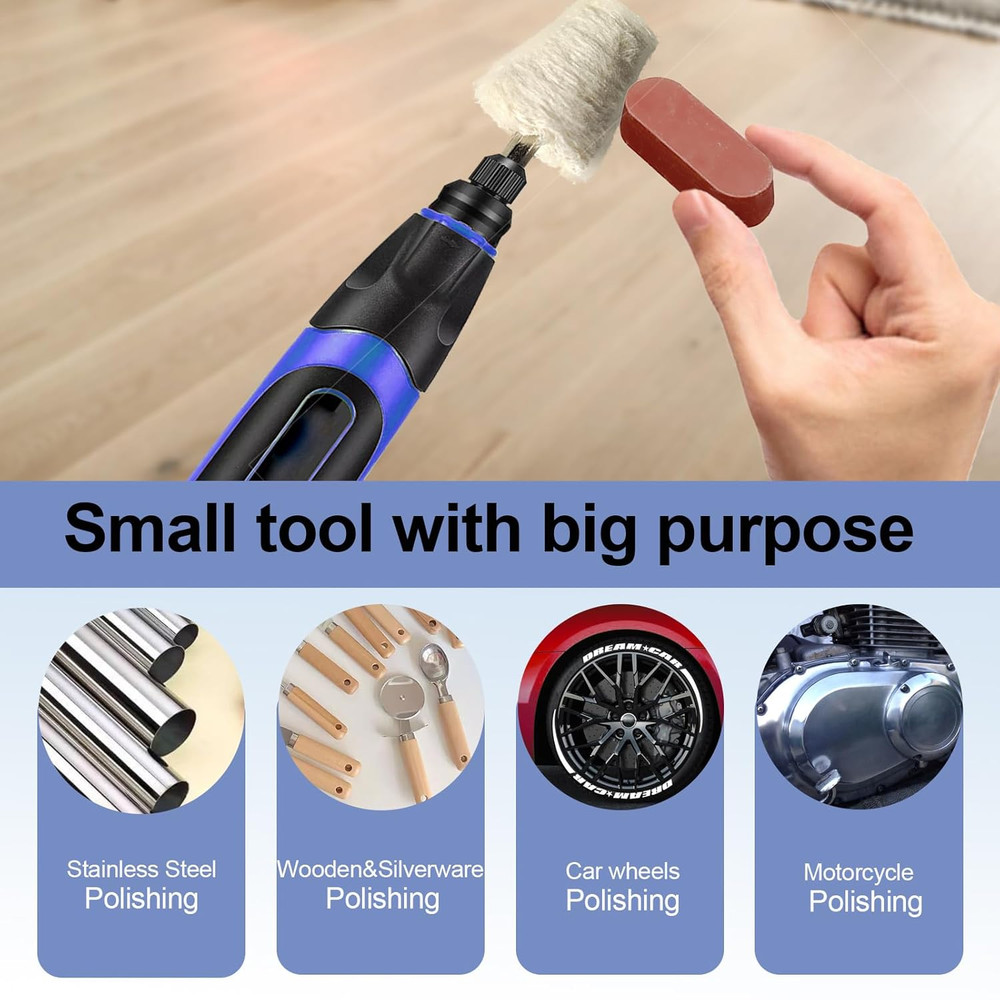 6 Drill Buffing Wheels and 3 Polishing Compounds, Multi-Specification Wheel Kit