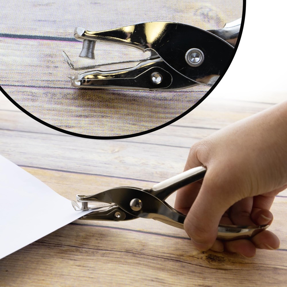 BAZIC Single Hole Paper Punch 1-Pack, Silver