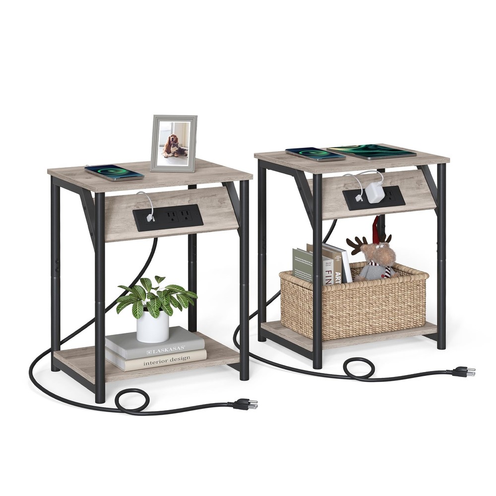 Charge Your Devices While You Sleep - 2 Nightstands with Outlets