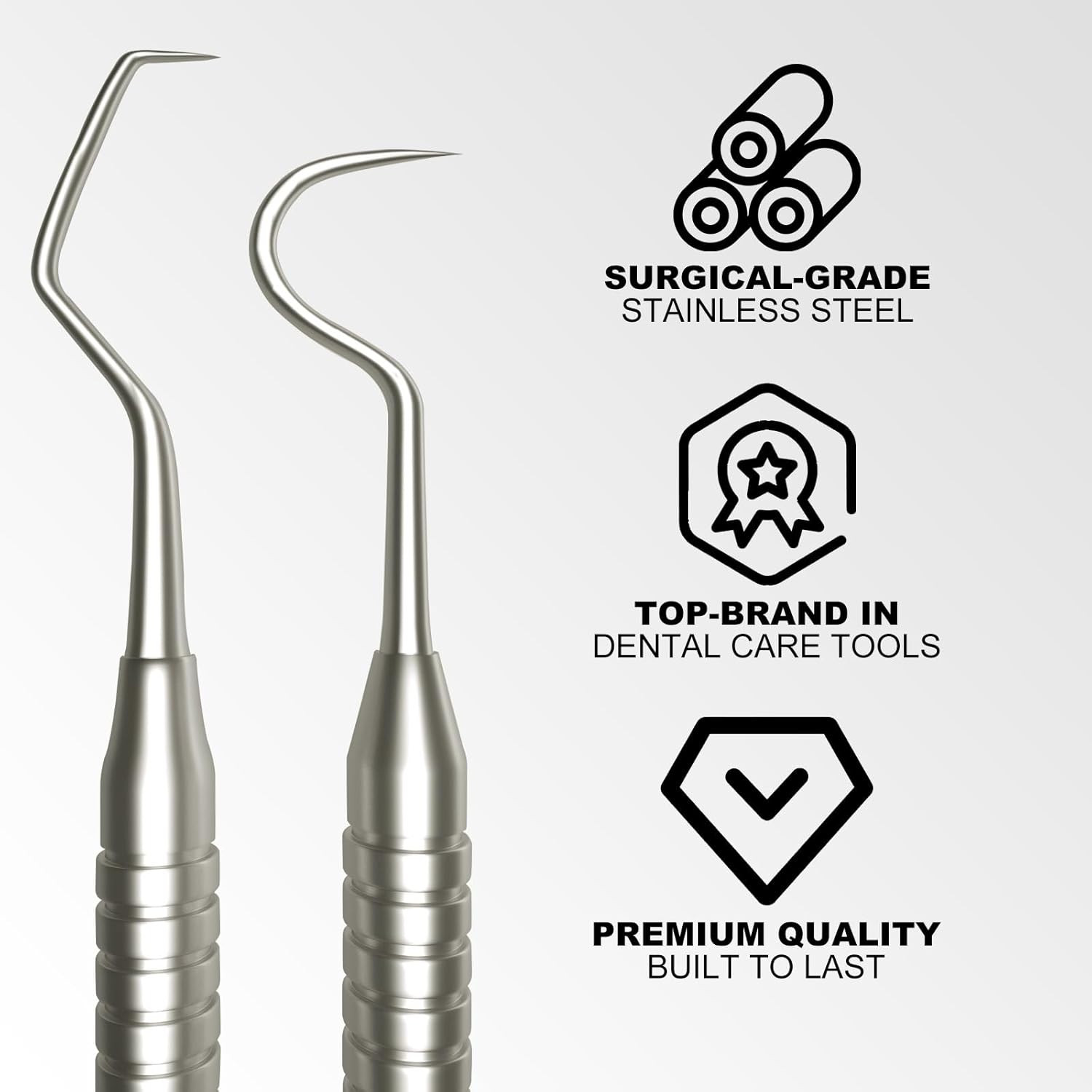 Dental Tools, Dental Pick for Teeth Cleaning, Stainless Steel Hygiene Kit with T