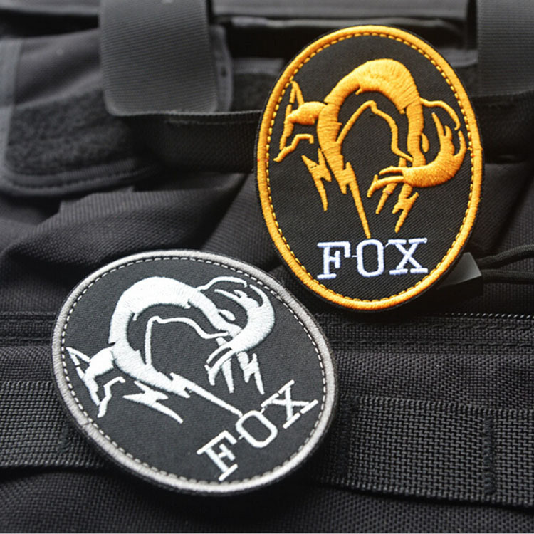 2 PCS MGS FOX Special Forces Group Metal Gear  Tactical HOOK LOOP PATCH BADGE