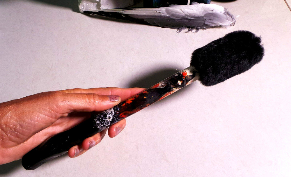 Small Drumbeater Witch artwork. For shamanic drum best sounding beaters on Ebay