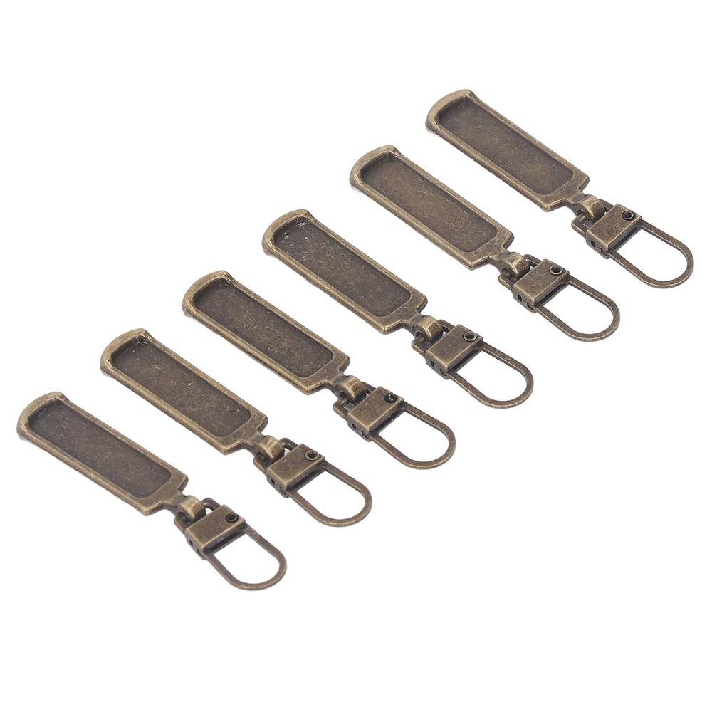 § Bronze 6Pcs Zipper Pull Tab Rustproof Detachable Colred Zipper Pull