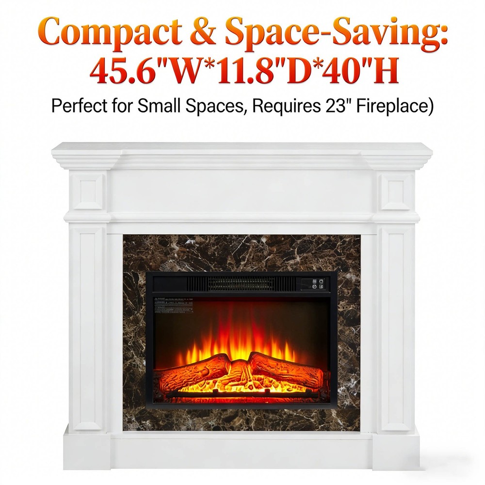 Fireplace mantel Includes remote control Adjustable flames