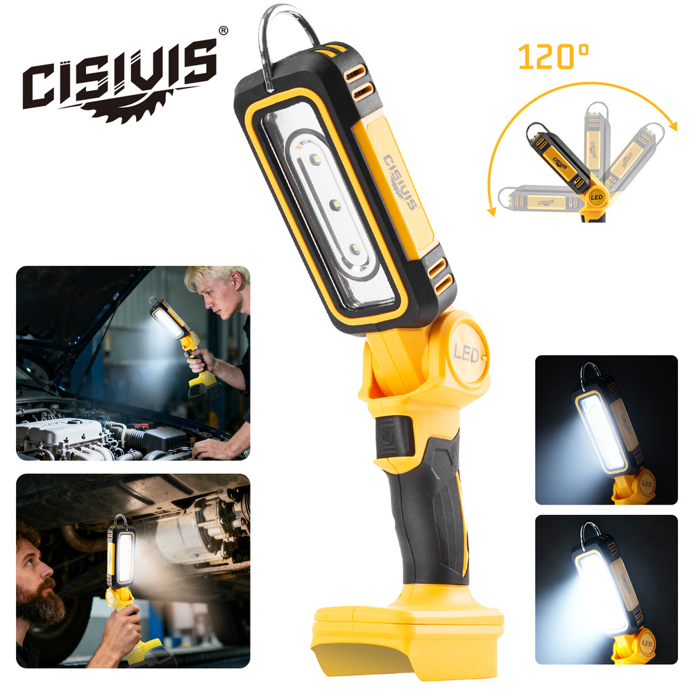 LED 30W 3000LM Flashlight Work Light Powered For DeWalt 20V Li-ion Battery.