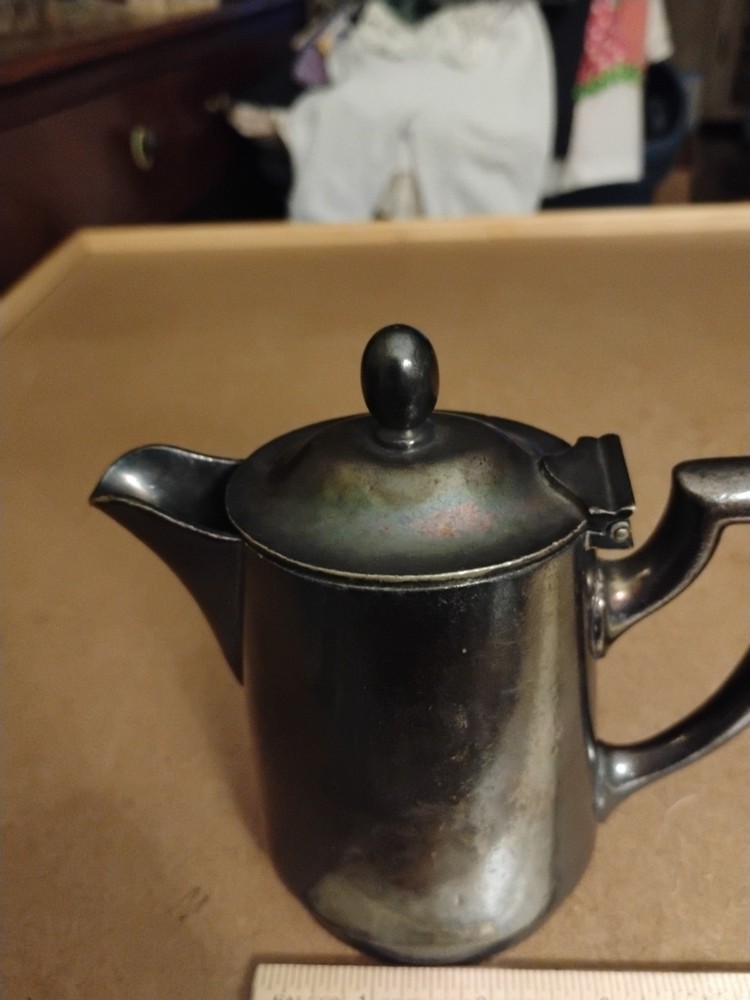 Antique German hDDK Wellner Exclusive silver plated lidded creamer jug