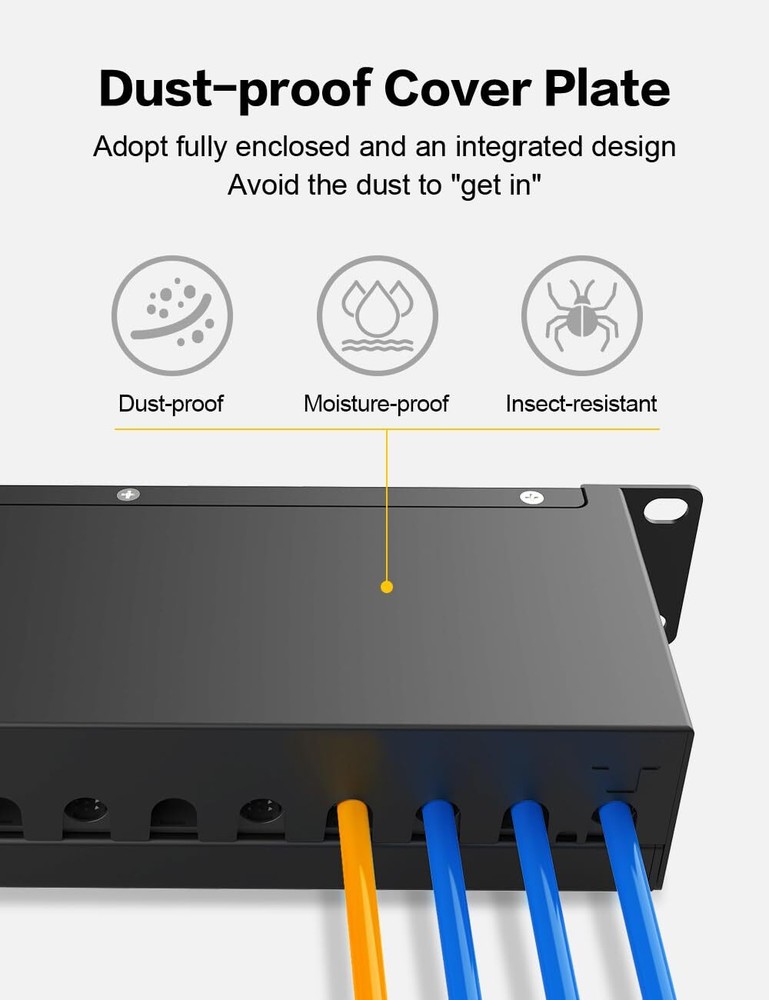 12 Port Blank Keystone Patch Panel for Rackmount Shielded 1U10inch Network Pa...
