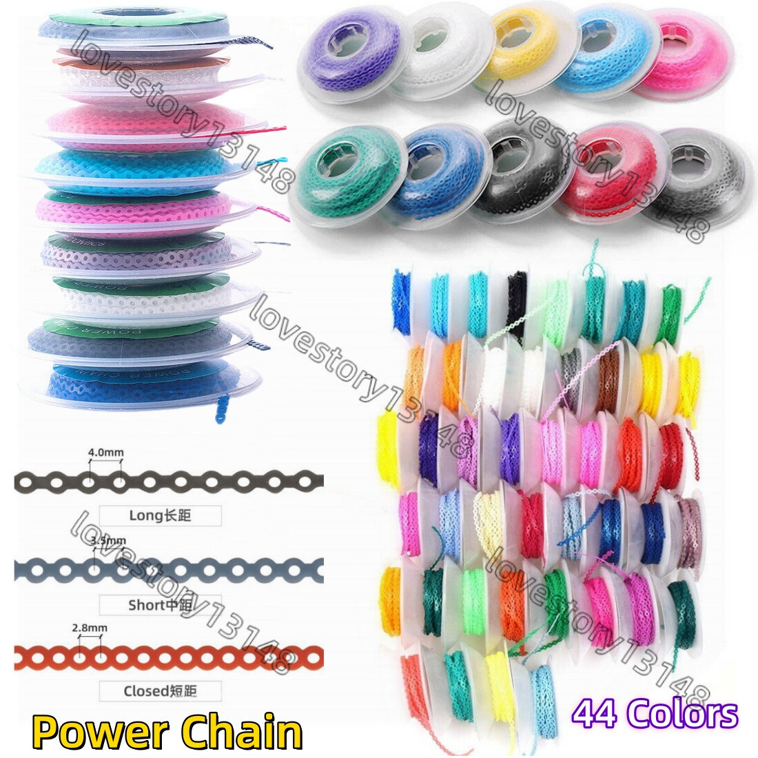 Dental Ortho Elastic Ultra Power Chain Rubber Braces Bands Long/Short/Continuous