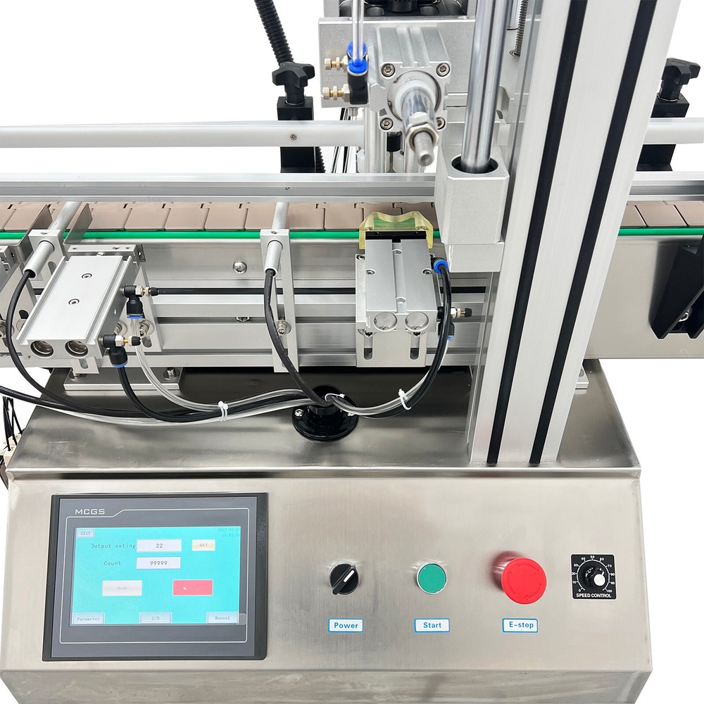 110V Automatic Desktop Chain Conveyor Table Capping Machine Φ2.63"-4" Bottle Cap