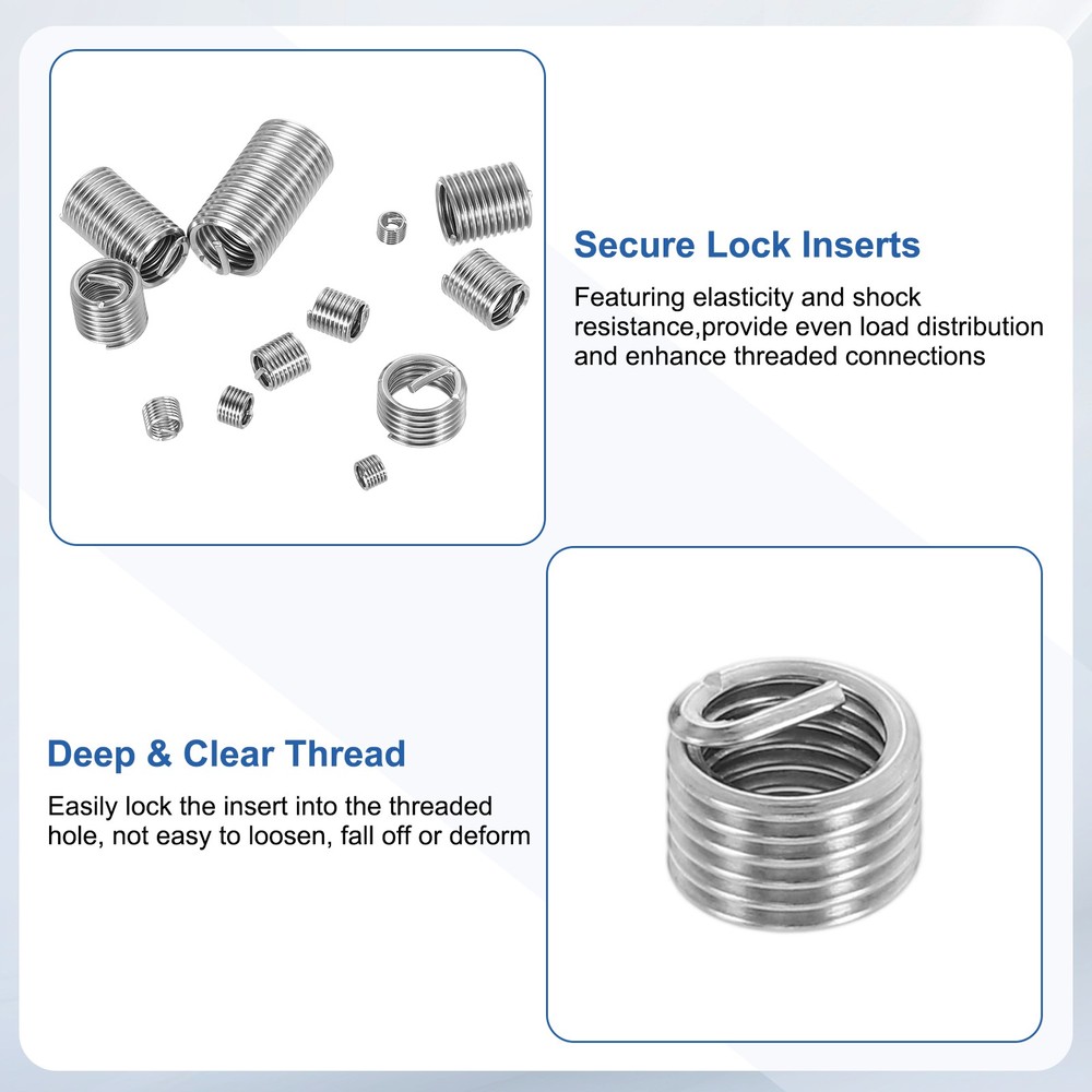 20pcs Wire Thread Inserts 10#-32 UNF 1.5D 7.2mm Helical Threaded Sleeve