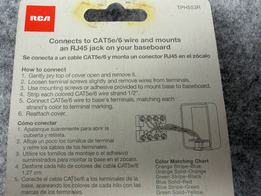 RCA CAT 5E/6 Surface Mount Jack for RJ45 New