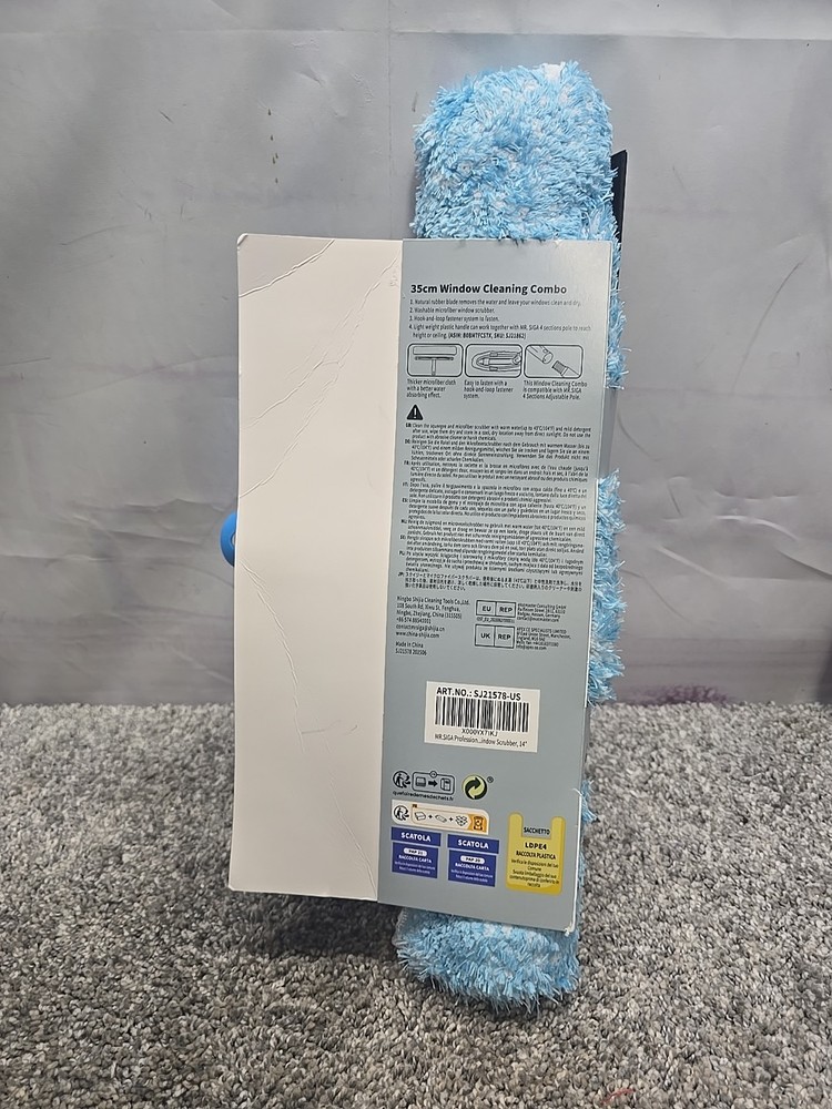 MR SIGA Professional Window Cleaning Combo, Squeegee/Microfiber Tool Set, 14"