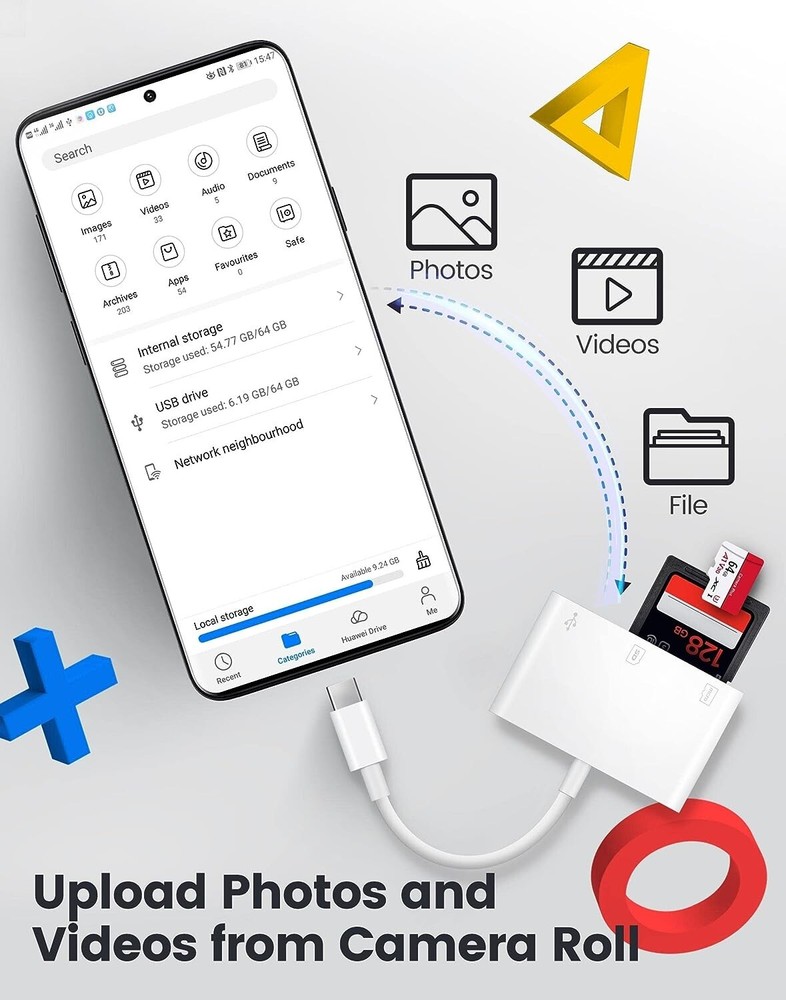 USB C to Micro SD TF Card Reader USB-C to Camera Card Adapter for iPad Pro