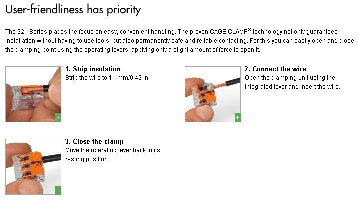 50 pcs WAGO 221-412 COMPACT Splicing Connectors 2 pole Lever Nuts FREE SHIPPING