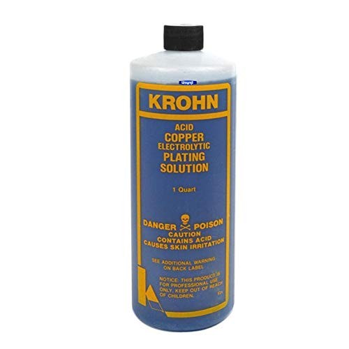 Krohn Acid Copper Electroplating Kit – 1 Quart Copper Plating Solution with P...