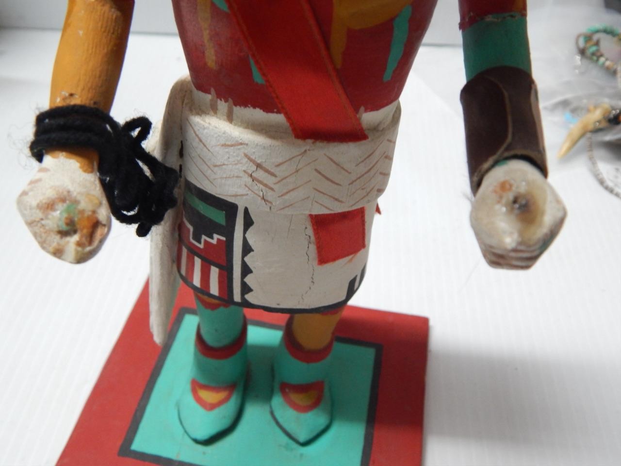 VINTAGE MID CENTURY HOPI PUEBLO INDIAN 9 5/8" t HAND CRVD COTTONWOOD KACHINA -