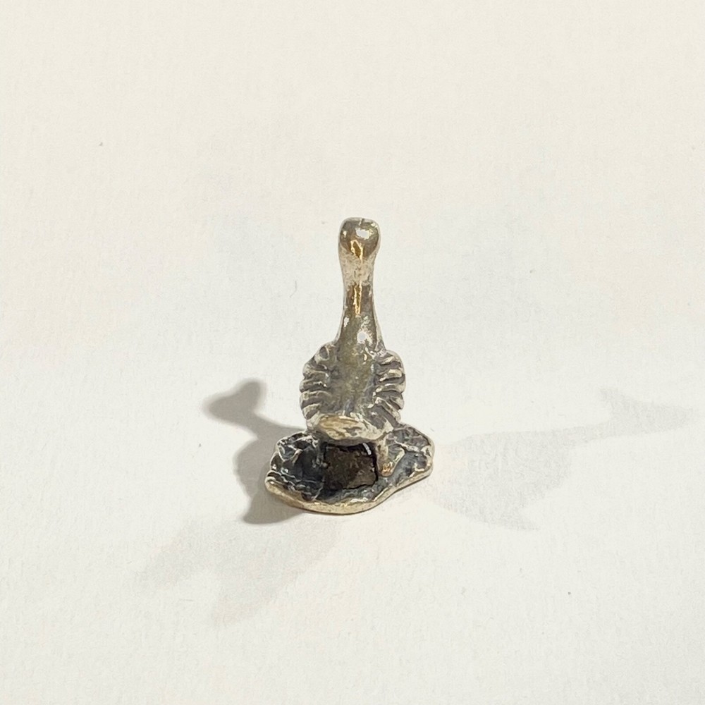 vintage solid silver duck micro miniature , hallmarked italian figurine