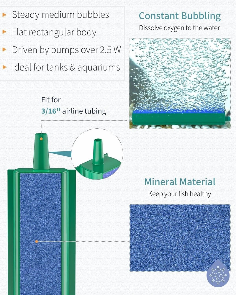 Air Stone Bar - Stable Rectangle Bubble Wall - Efficient - Fish Tank Aquarium