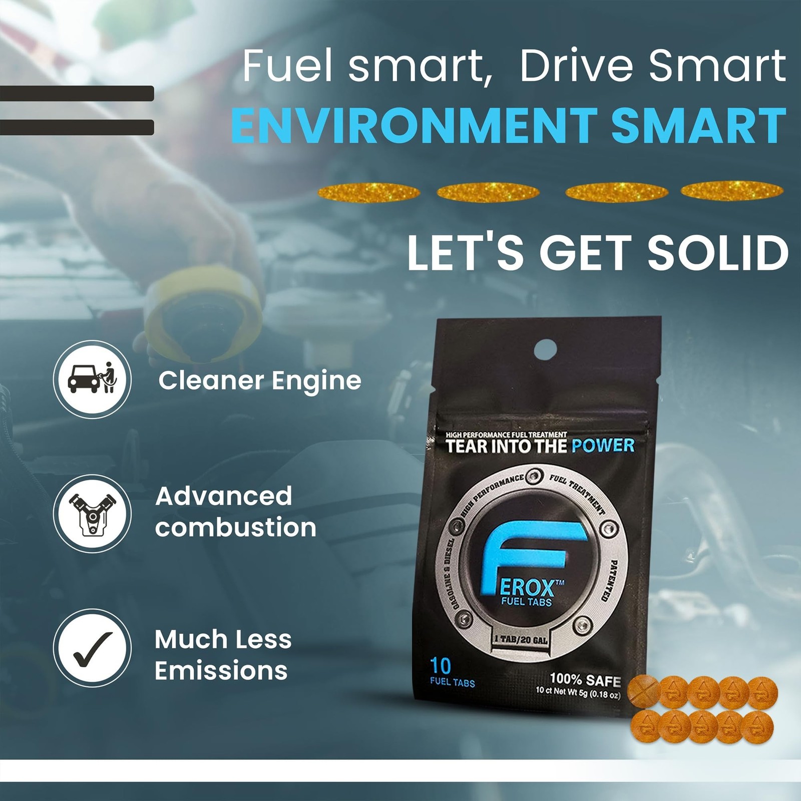 Ferox Fuel Additives | 10 Tabs for Car | Fuel System Cleaner for Ga... Fast Ship