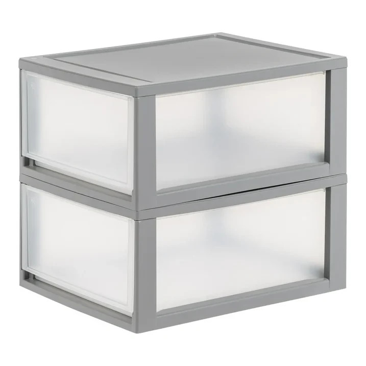 IRIS 30 Qt Large Plastic Drawers, Under Bed Storage Bins, Stackable, Modular, 2P