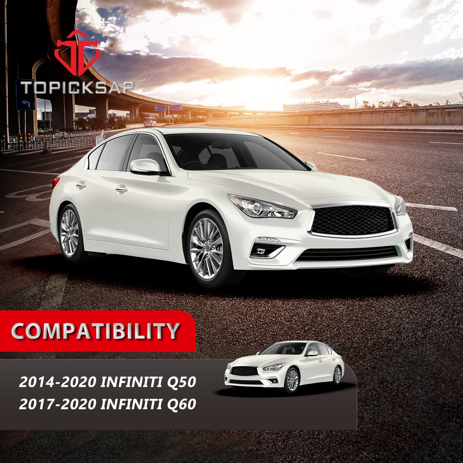 4Pc AWD Front Lower Control Arms Sway Bars Link For 2014-2020 Infiniti Q50 Q60