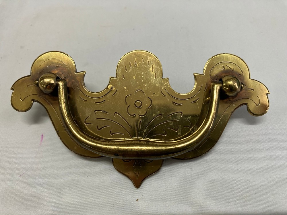 Ethan Allen 1776 Collection Bright Brass 3 in Drawer Bail Pull Handle