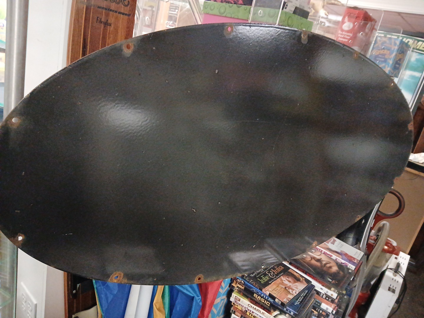 VINTAGE LARGE FORD PORCELAIN METAL SIGN 4FT CAR TRUCK AUTO DEALER SALES SERVICE