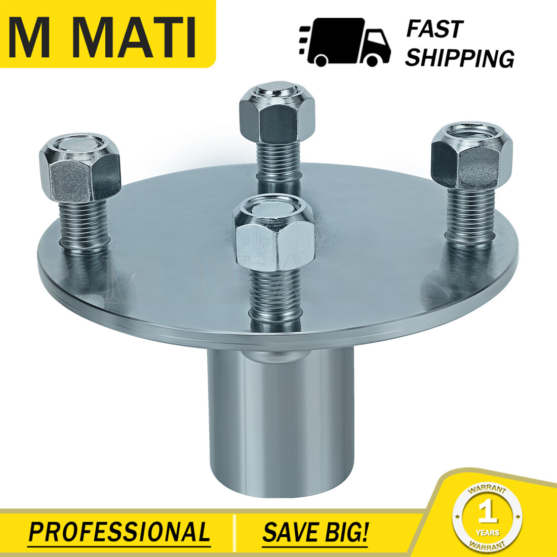 For Go Kart Live Axle Hub 4" x 4" Bolt Pattern Hub and 1" to 3/4" Axle Step Down