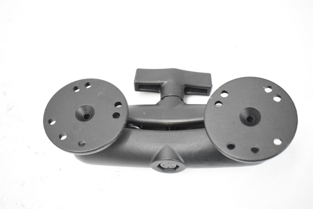 RAM Mount AN17018-1 Double Socket Arm with Round Base Kit Black Universal Mount